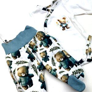 Baby Outfit Set Size 0/3m Infant Boys Bodysuit Pants Footed Feet Infant Bears